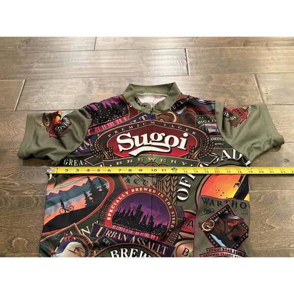 Sugoi Mens Brewery Cycling Full Zip Performance Pockets Stretch Jersey Size M - Picture 7 of 7